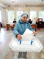 Жители Лысых Гор спешат на избирательные участки